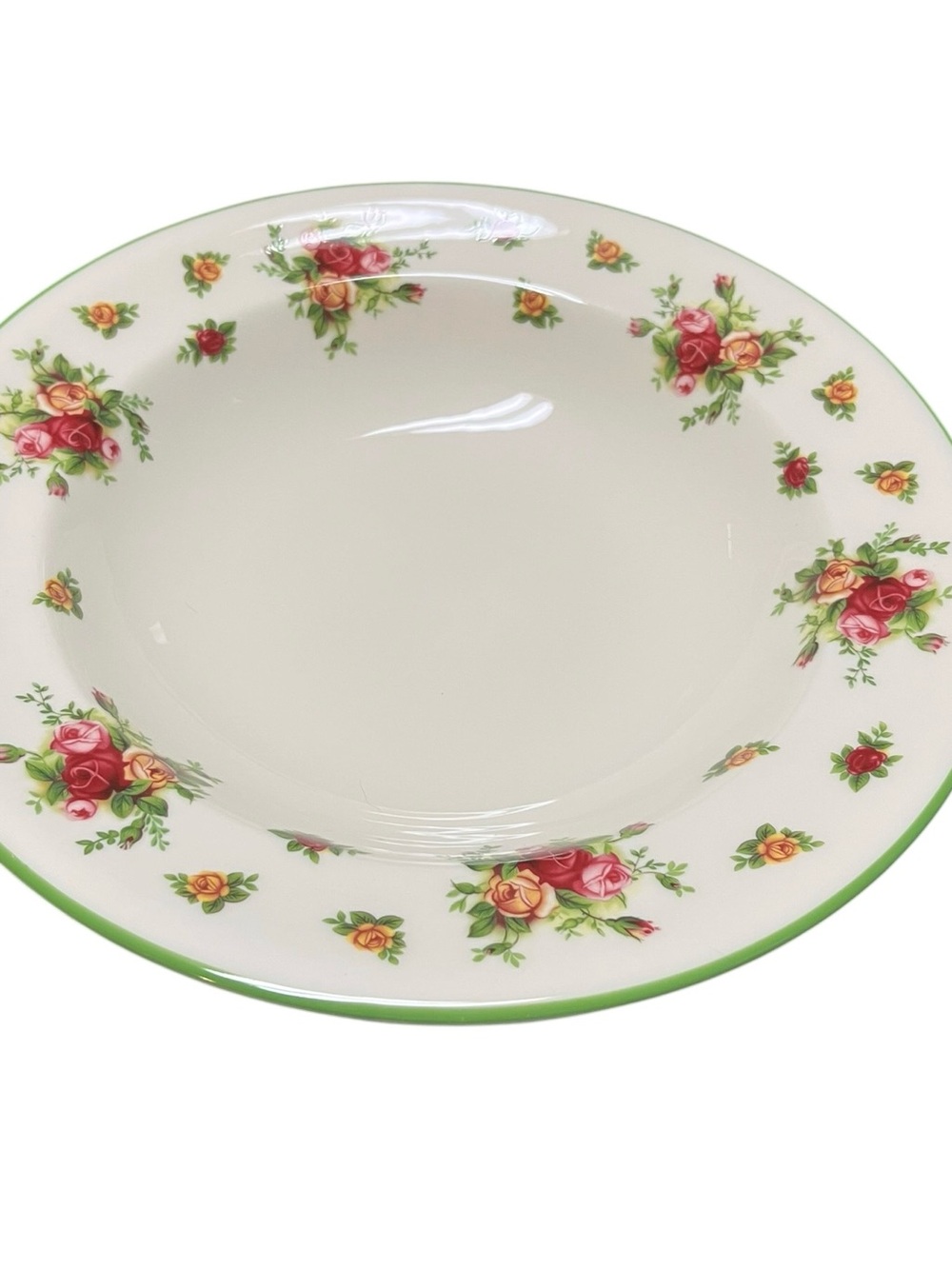Royal Albert Old Country Roses Pasta Serving Bowl Green Rim 11”D Discontinued.